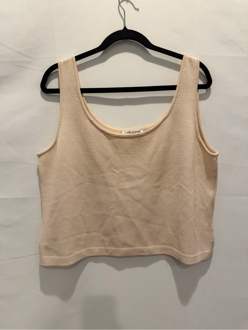 St. John Cream Knit Tank Top. Cropped. Size L.luxury,vintage,Y2K,90’s